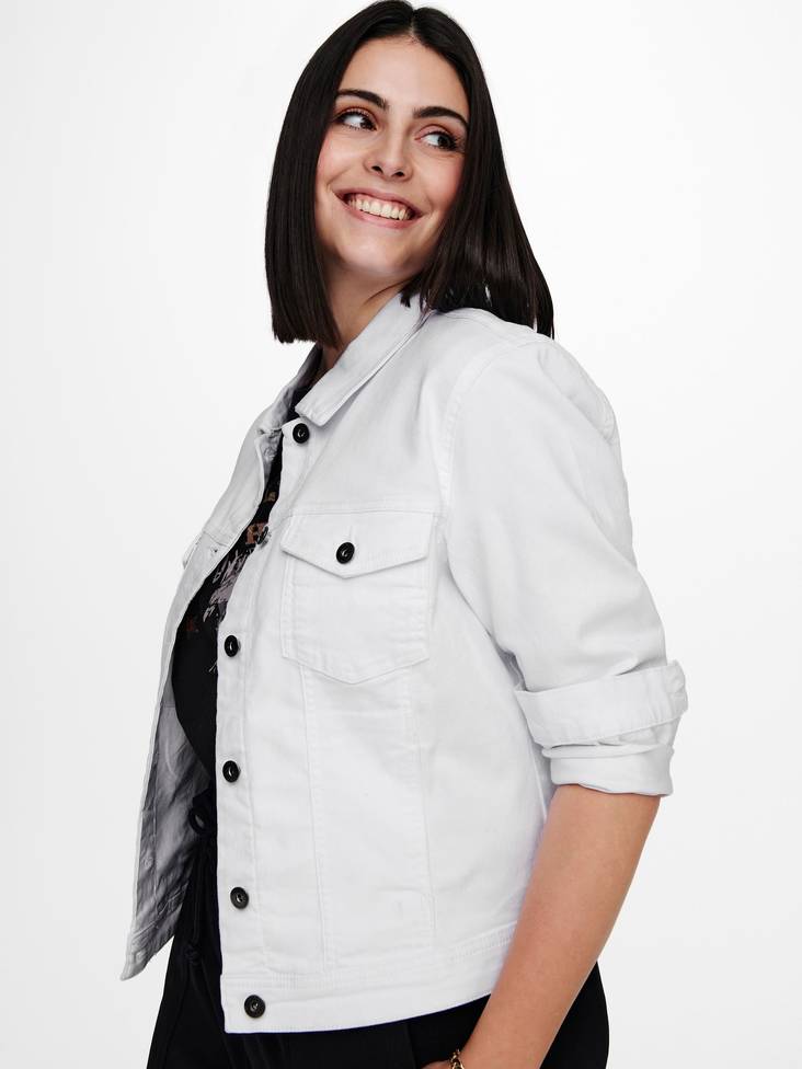 Only Carmakoma Denim Jacket Wespa white - Women's denim jackets - 128574 - 1