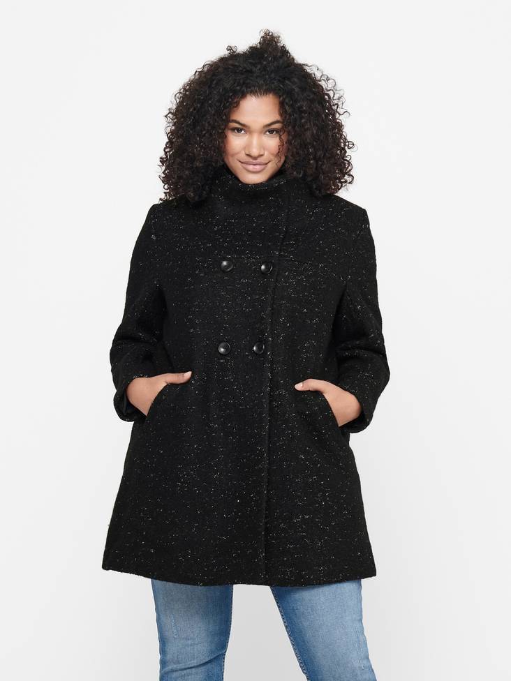 Only Carmakoma Jacket black/melange - Women's wool coats - 134554 - 1