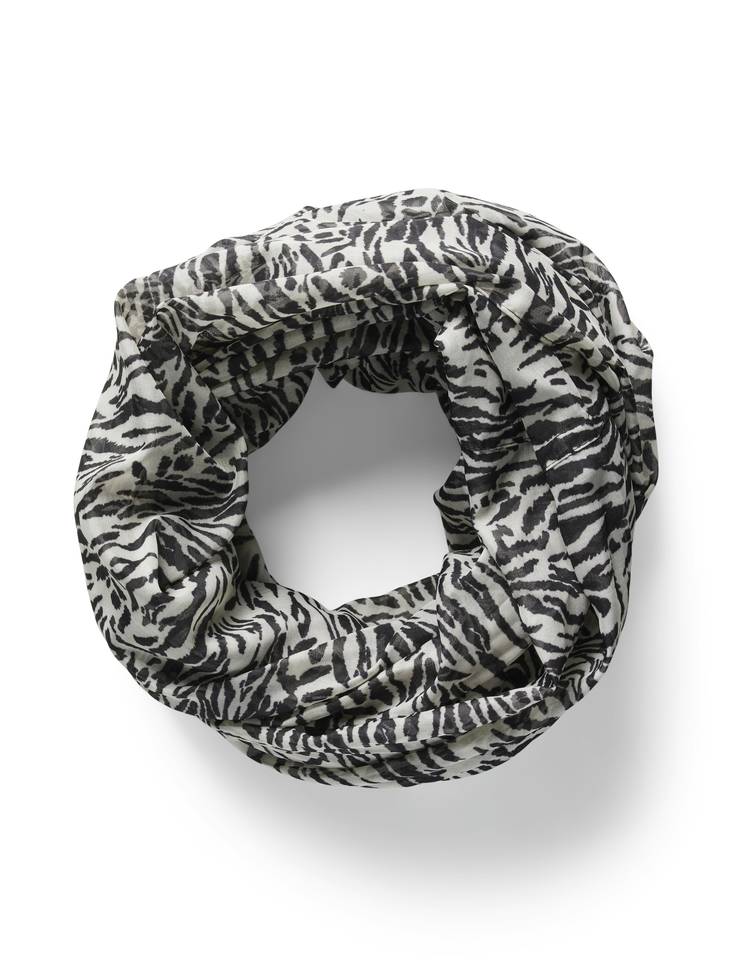 Pieces Tube scarf black / tiger pattern - Women's scarfs - 135674 - 1