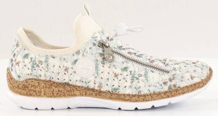 Rieker Walking shoes with flower pattern N4280-90 white/multi - Rieker women`s walking shoes - 133944 - 1