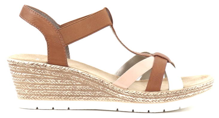 Rieker Wedge Sandals 61995-81, Brown - Rieker women`s sandals - 130604 - 1