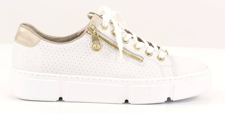 Rieker N5932-80 ホワイト・ゴールド スニーカー Amazon.com: Rieker Women's Low-Top Sneakers, White, 7