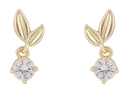 Snö of Sweden Earrings Meya short gold/clear - Earrings - 135304 - 1
