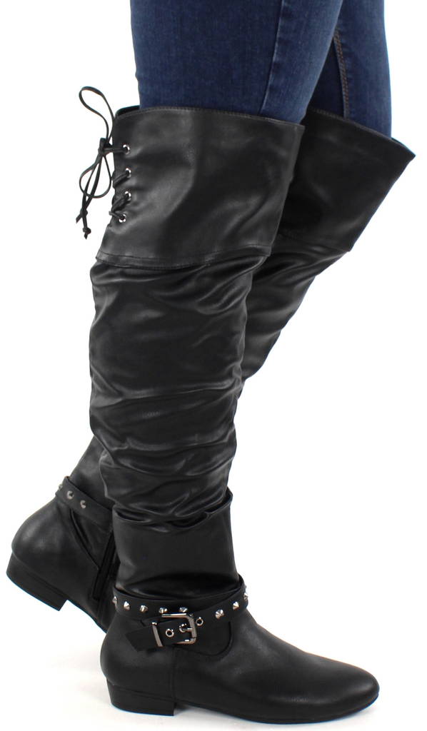 Tapas Thigh High Boots Lisa, Black - Women's boots - 124754 - 1