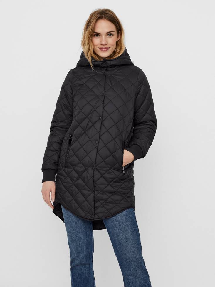 Vero Moda Hayle hood, black - Women's light winter jackets - 129094 - 1