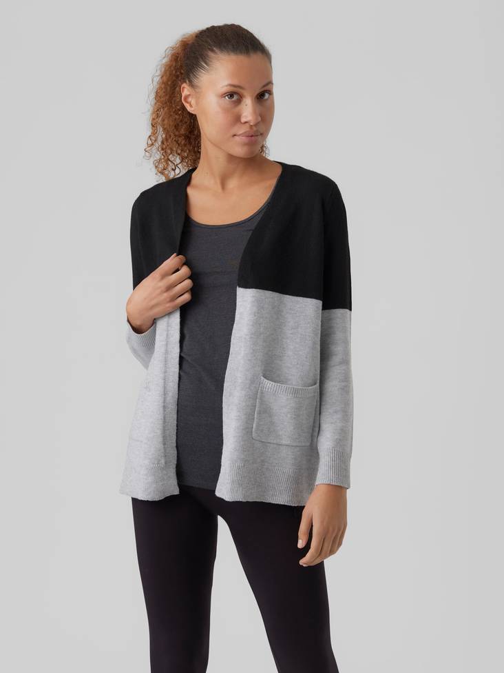 Vero Moda Cardigan Lillie light grey/black - Women's knitwear - 132564 - 1