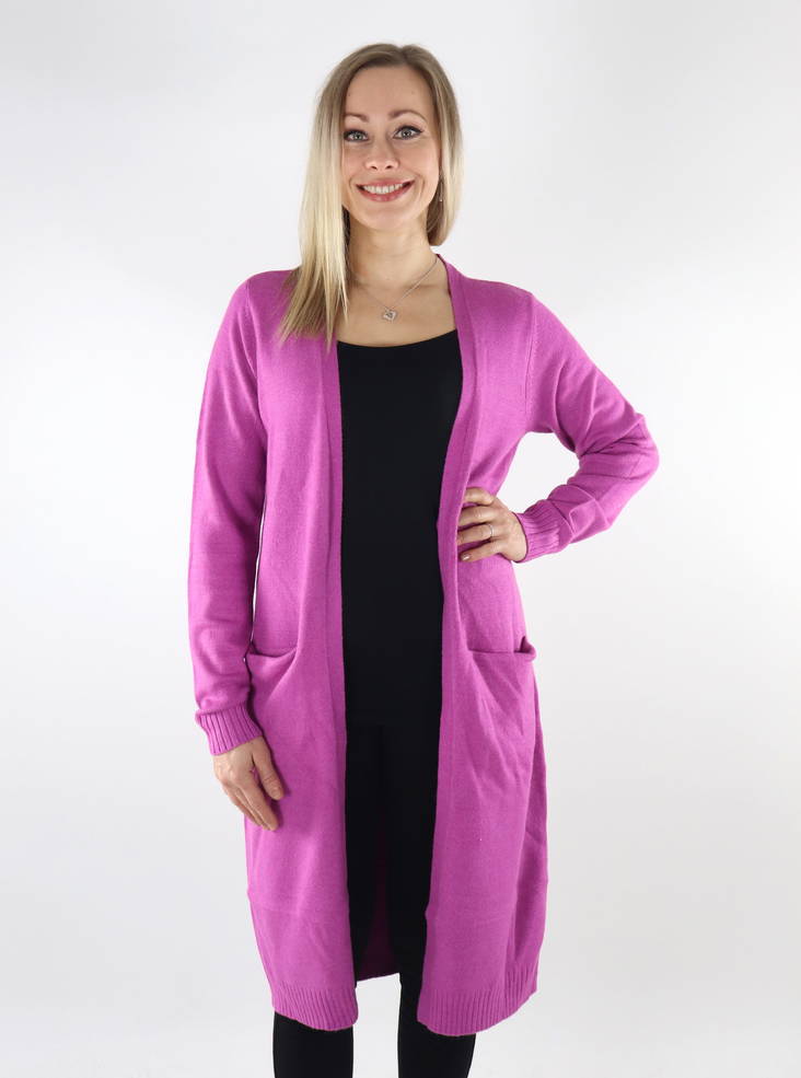 Vila Ril Open women's long cardigan Cattleya Orchid - Women's knitwear - 134934 - 1