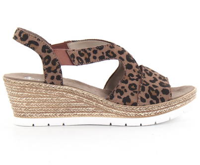 Rieker Sandals 61929-25, Brown/leopard 