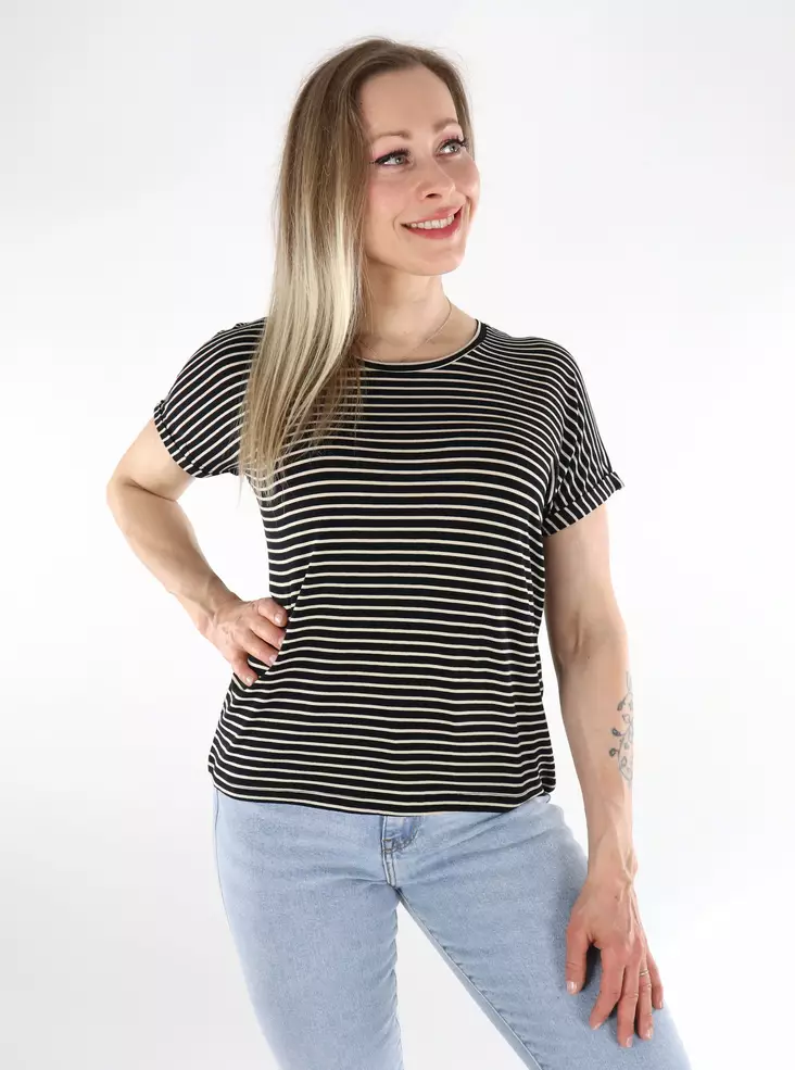 JDY women's t-shirt O-Neck black/sandshell - Women's T-shirts - 136344 - 1