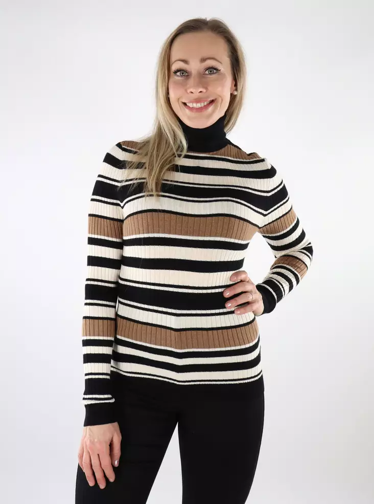Only women's polo sweater Pullover black/whitecap gray - Women's knitwear - 137264 - 1