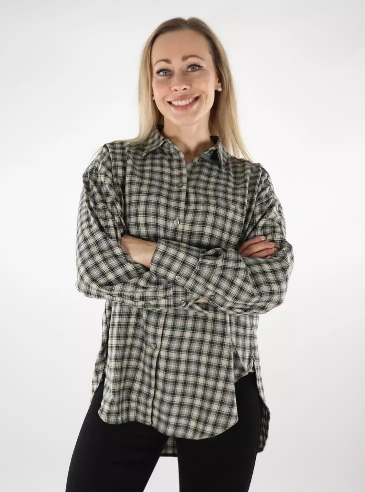 JJXX women's Flannel Shirt vetiver/check - Women's shirts and blouses - 137304 - 1