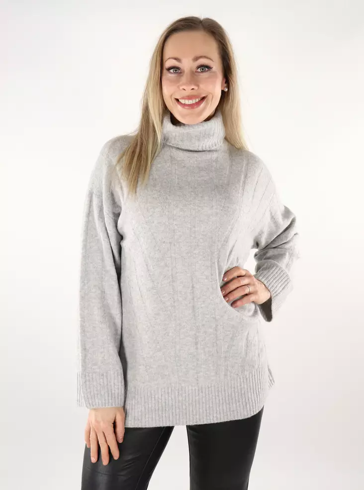 Only women's sweater Rib light gray - Women's knitwear - 137464 - 1