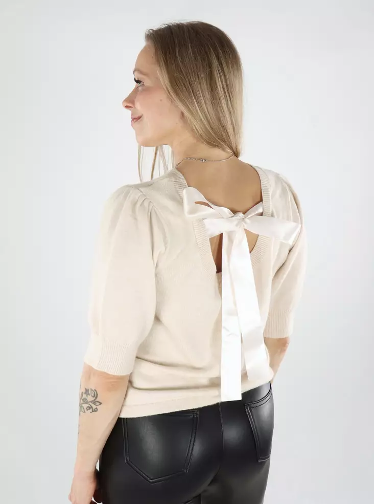 Vila women's sweater Bow super light natural - Women's knitwear - 138844 - 1