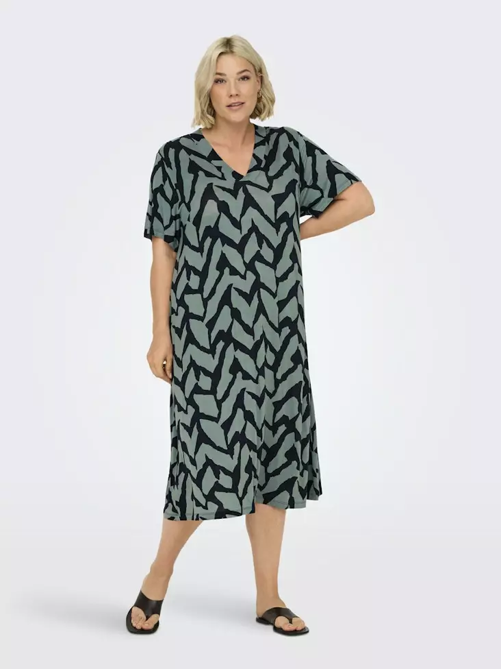 Only Carmakoma Plus Size Dress Life V-Neck laurel wreath - Dresses and tunics - 138924 - 1