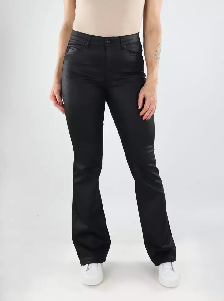 Vero Moda women's trousers VMFLASH MR Coated black - Women's trousers - 139274 - 1