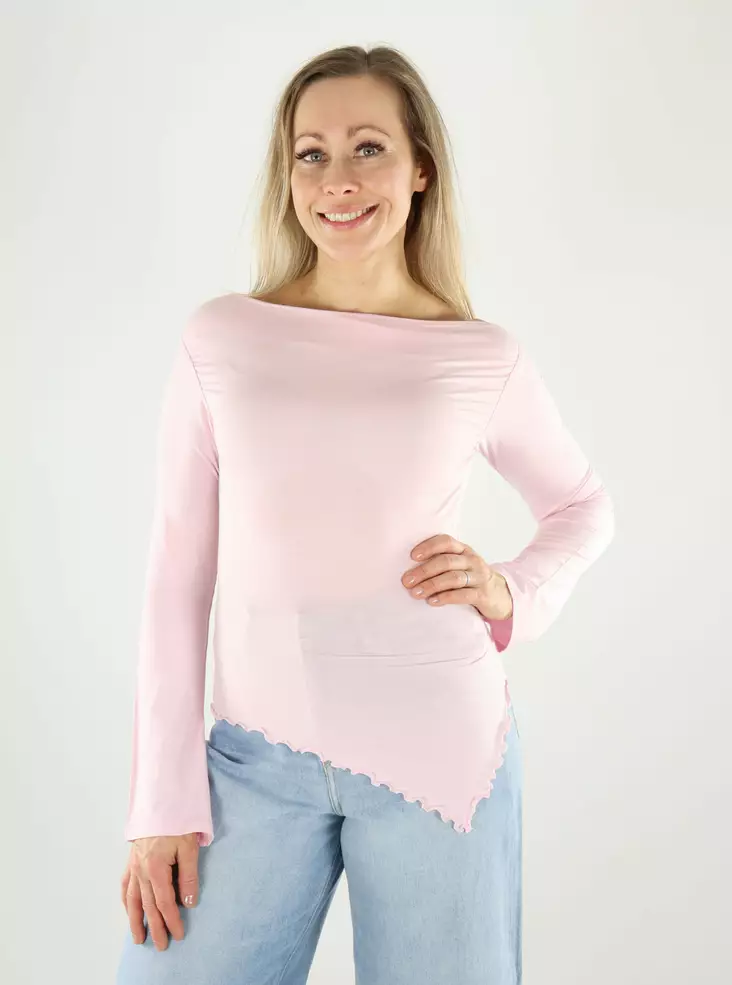 JJXX shirt asym pink lady - Women's long sleeved shirts - 140804 - 1