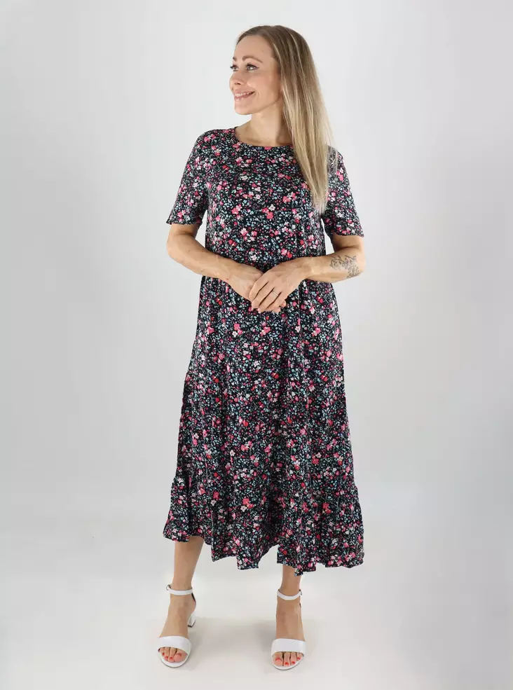 Vila dress midi black/pink/blue - Dresses and tunics - 141174 - 1