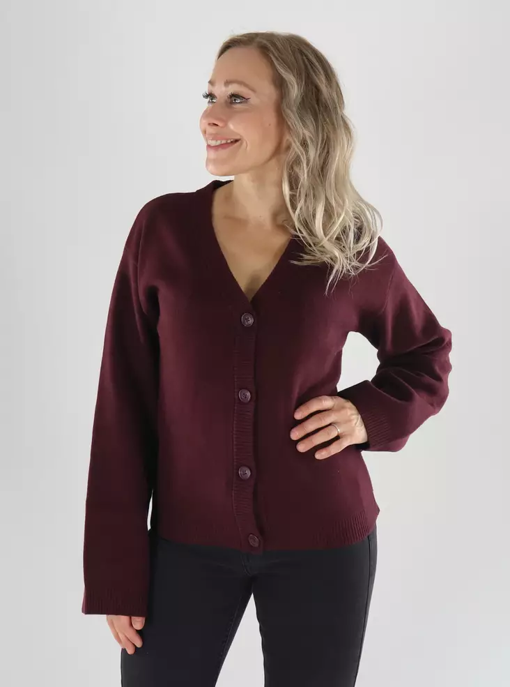JJXX Cardigan JXMABLE TWIST V-NECK CARDIGAN KNIT winetasting - Women's knitwear - 141554 - 1