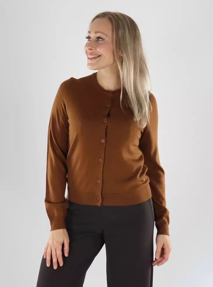 Aware by Vero Moda Cara wool toffee cardigan - Women's knitwear - 141474 - 1