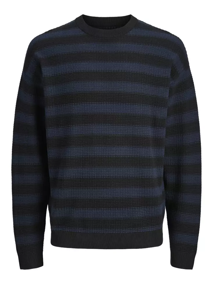 Jack&Jones Men's Sweater Greene black/sky captain - Men's knitwear - 139814 - 1