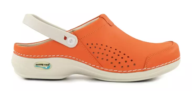 Nursing Care Machine Washable Genuine Leather Work Shoes WG3AP05 Veneza Orange - Women's work shoes - 114384 - 1