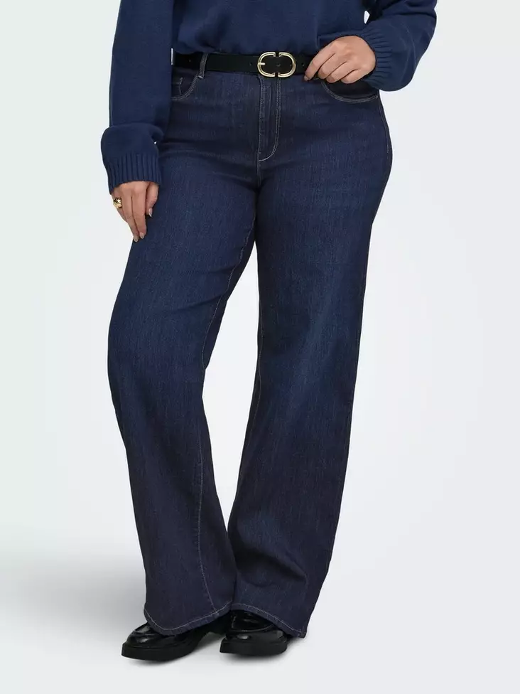 Only Carmakoma jeans CARTHUNDER HW WIDE DNM PIM536 dark blue - Women's jeans - 141684 - 1