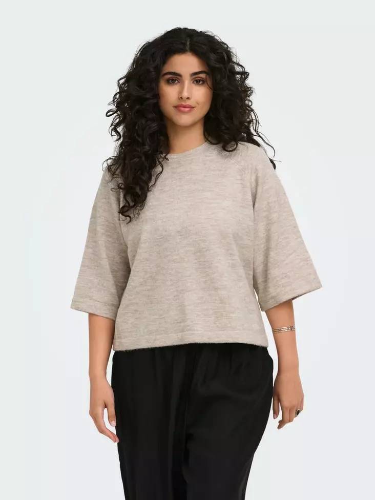 Only Carmakoma CARSIMONI 3/4 PULLOVER KNT pumice stone/melange - Women's knitwear - 141674 - 1