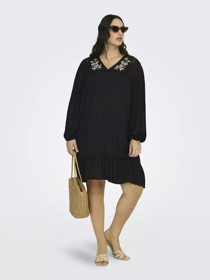Only Carmakoma plus size tunic V-Neck Tunic Dress black/island fos - Dresses and tunics - 140144 - 1