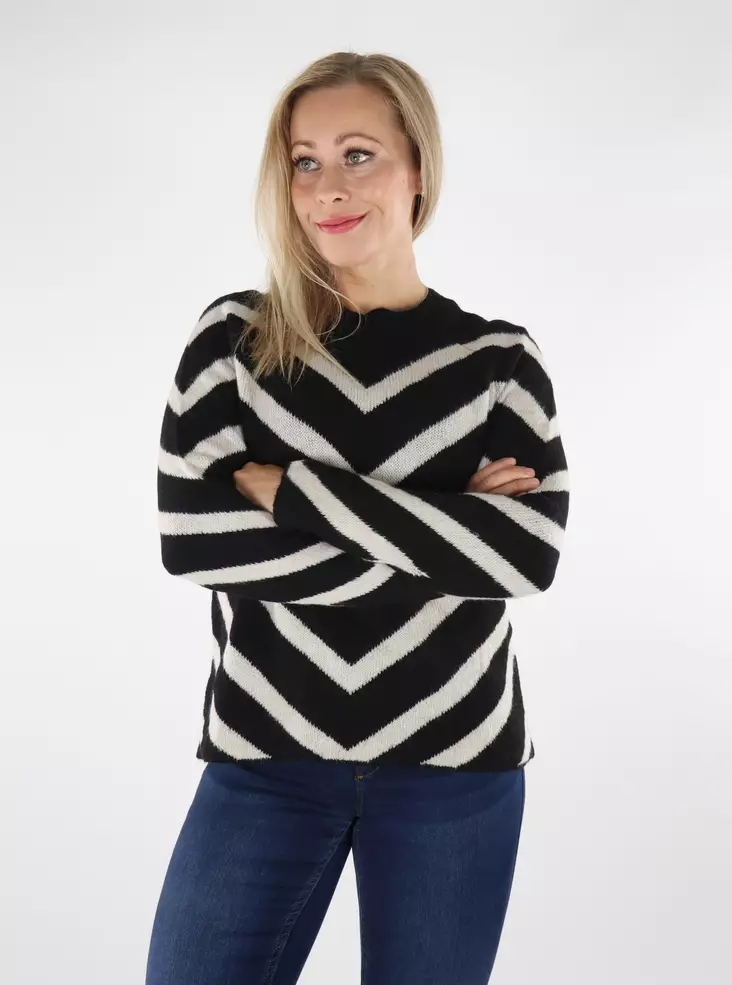 Only Sweater black/cloud dancer - Women's knitwear - 136654 - 1