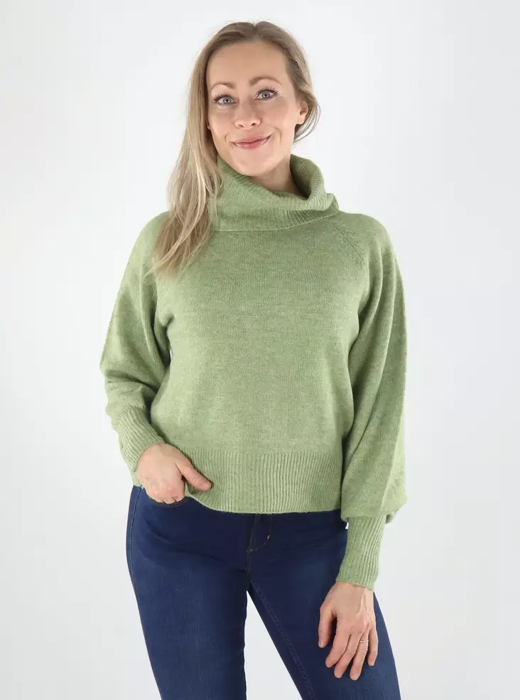 Only Knit ONLOLIVIA LR ROLL NECK Sphagnum - Women's knitwear - 141804 - 1