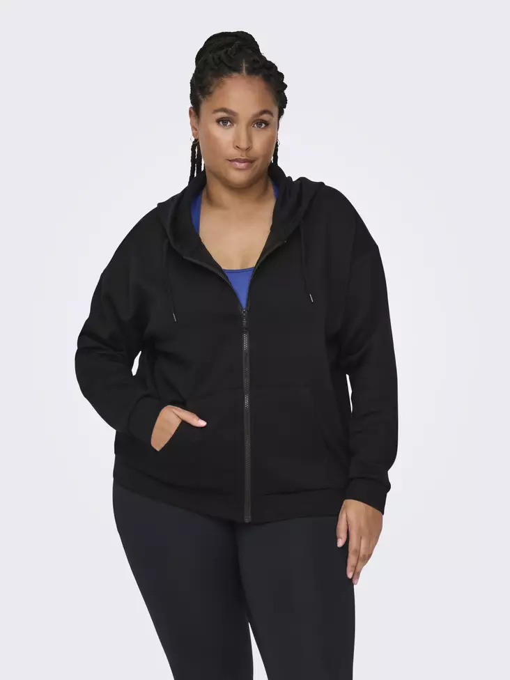 Only Play Curvy Plus Size Sweatshirt Lounge Black - Women's sports hoodies and sweatshirts - 138964 - 1
