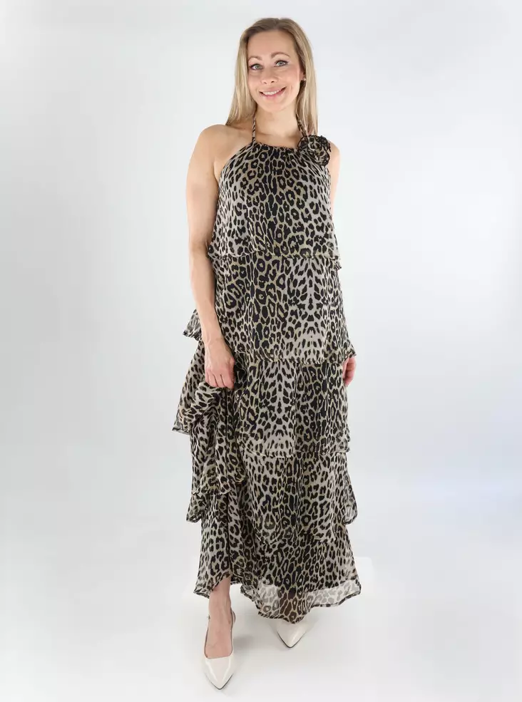 Pieces leopard print dress Long Layred black/leo - Dresses and tunics - 138524 - 1