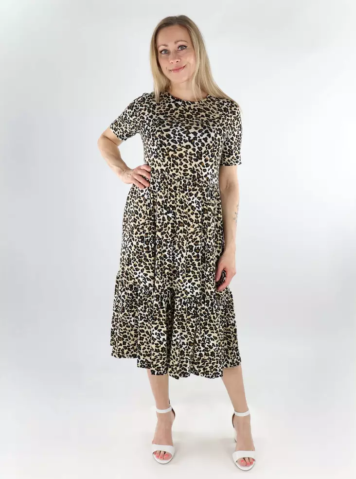 Vero Moda patterned dress O-Neck Calf birch/leo print - Dresses and tunics - 138594 - 1