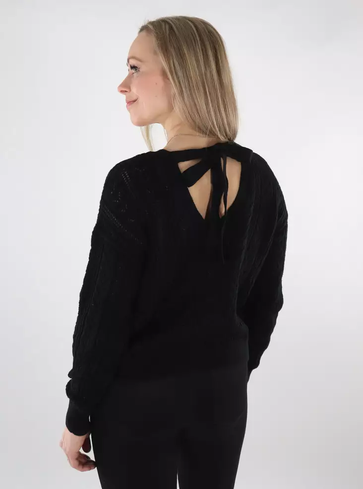 Vero Moda women's sweater Newverena Backdetail black - Women's knitwear - 137684 - 1