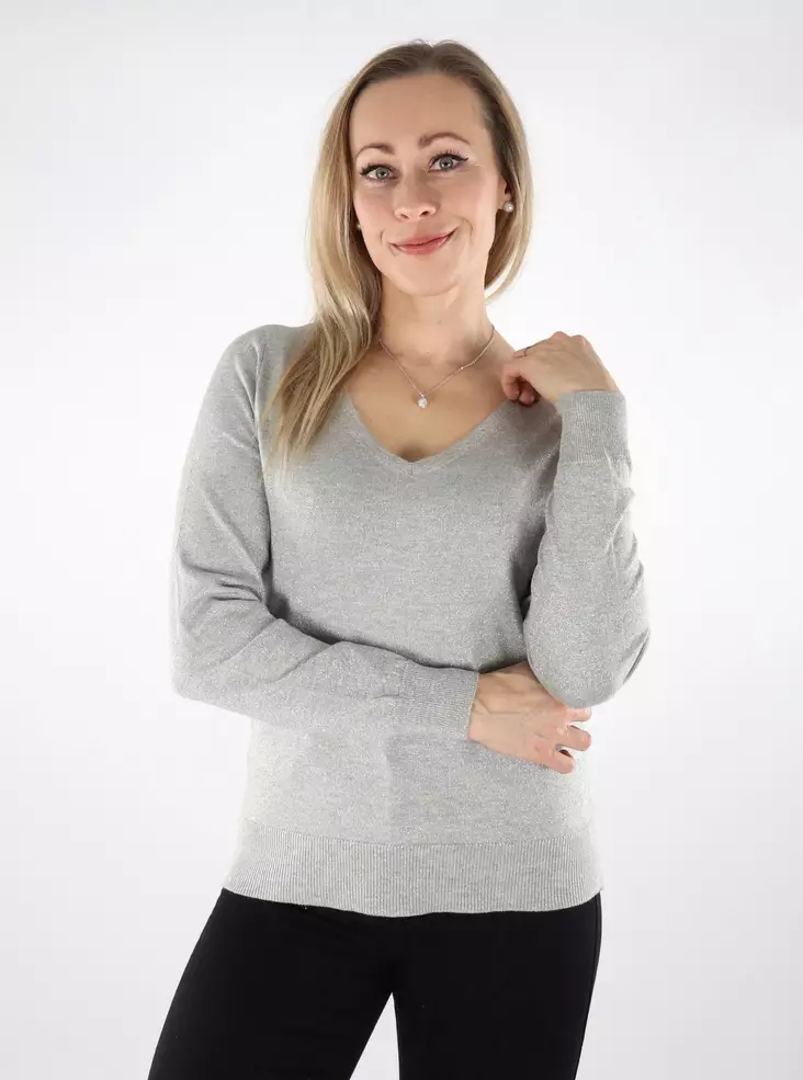 Vero Moda women's sweater Happyshine 2Way l.grey/silver - Women's long sleeved shirts - 137274 - 1