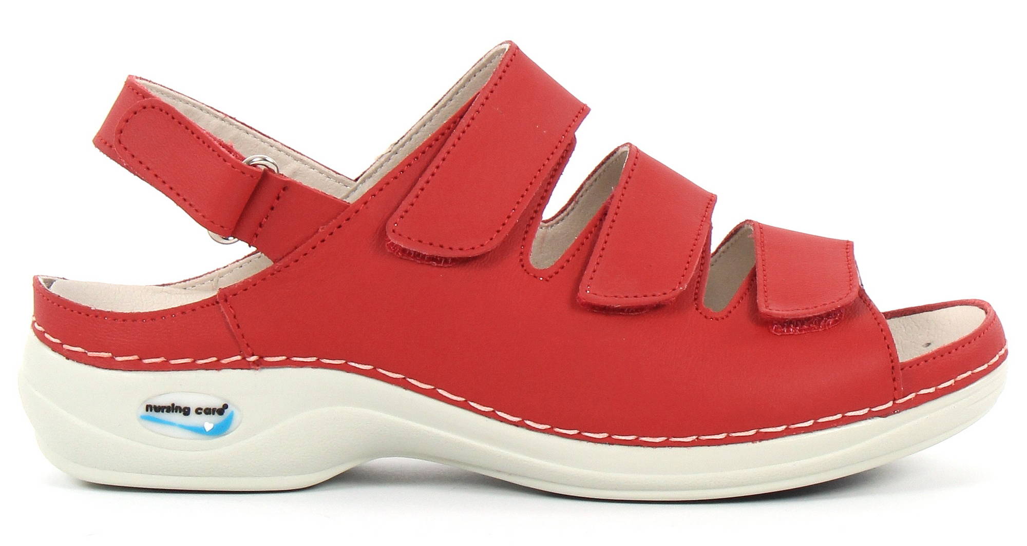 Nursing Care Machine Washable Work Shoes Leather, Red Nursing Care Machine Washable Work Shoes Leather, Red