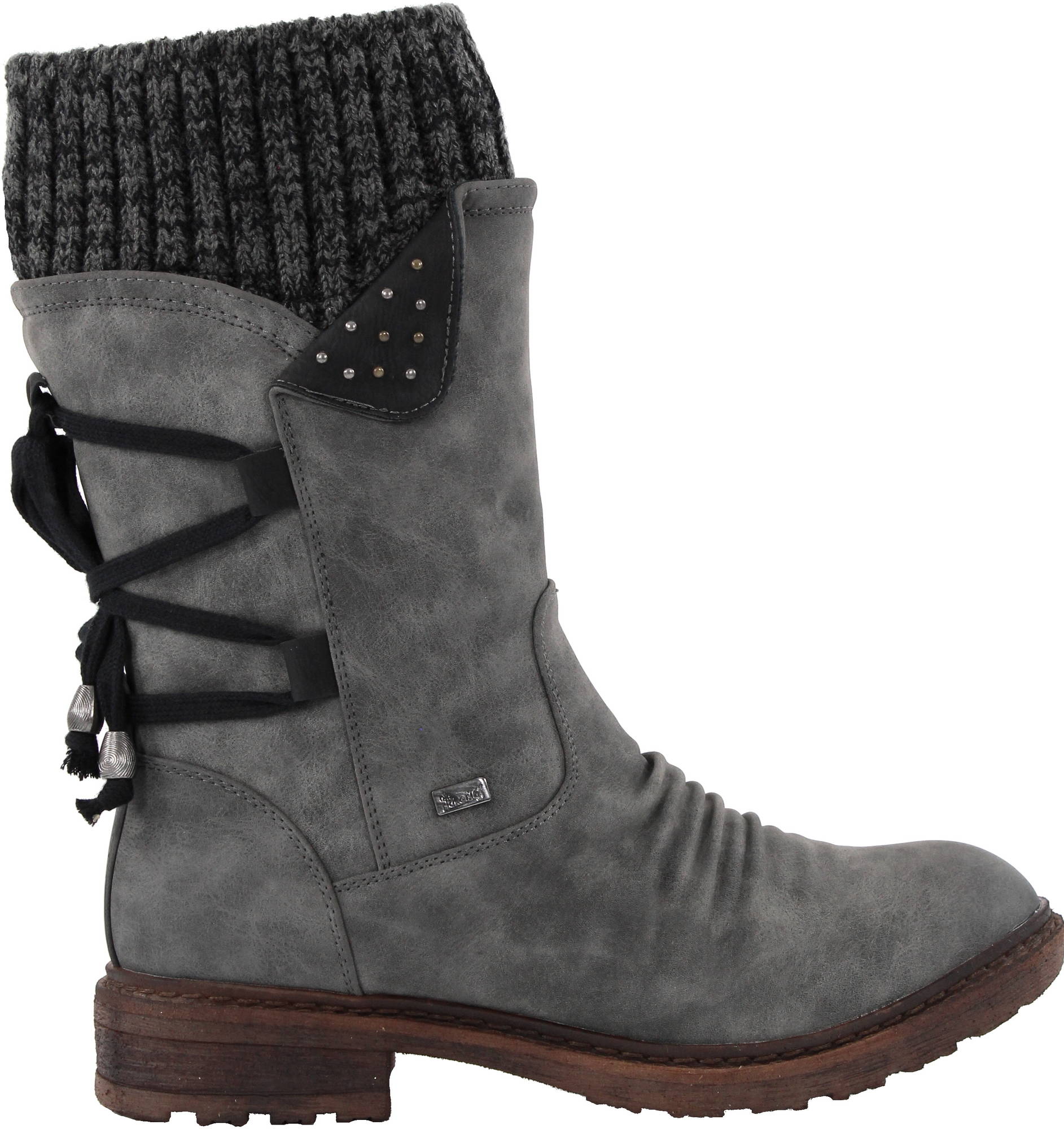 grey rieker ankle boots