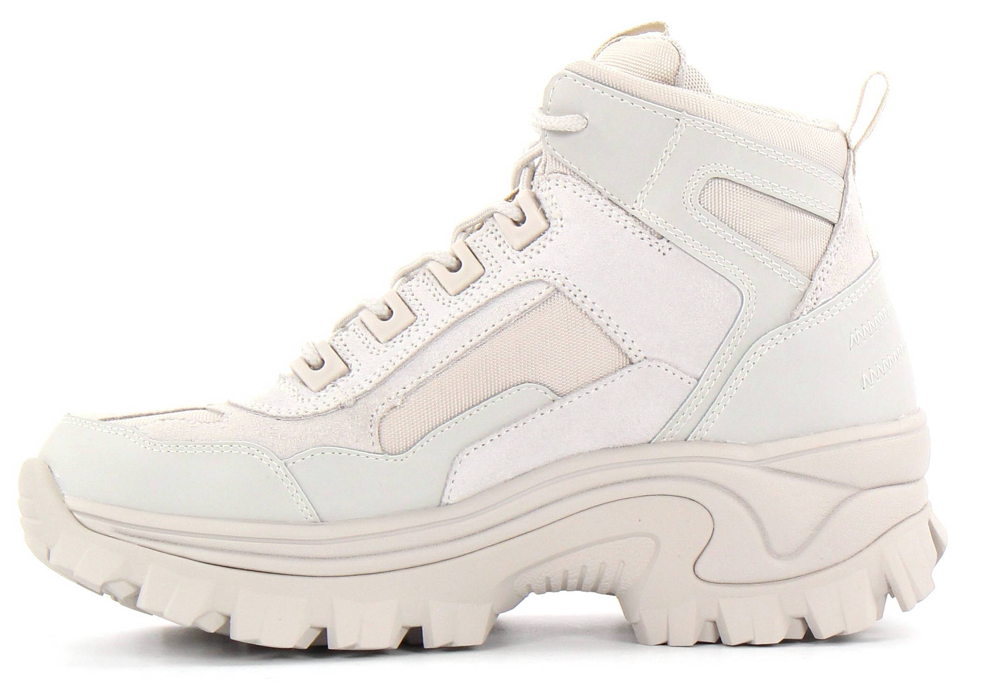 skechers street blox flat ankle hiker boots in black