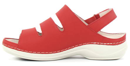 Nursing Care Machine Washable Work Shoes Leather, Red - Women's work shoes - 122665 - 2