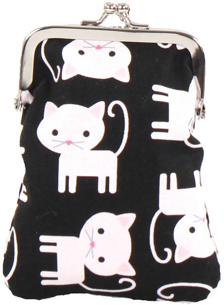 Nabo Purse K529 Cat, Black/White - Wallets - 123535 - 1