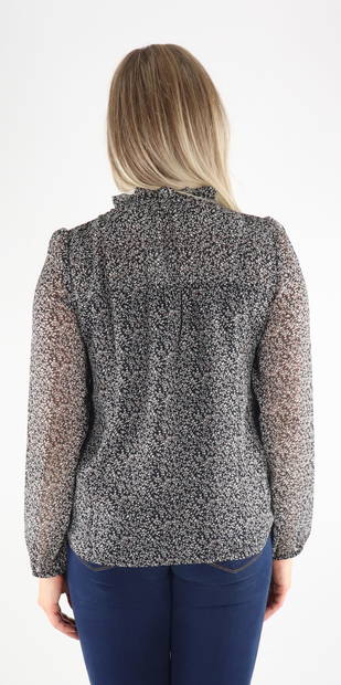 Only Shirt blouse, black/cera ditsy - Women's long sleeved shirts - 131985 - 2