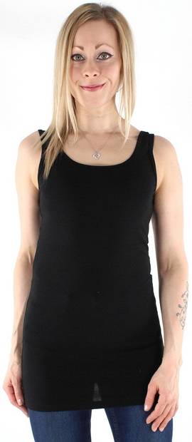 Only long top Live love long tank black - Women's tank tops - 120095 - 1