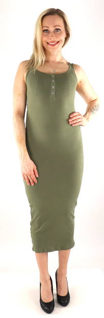 Pieces Elastic Ribbed Dress Kitte tank deep lichen green - Dresses and tunics - 133485 - 1