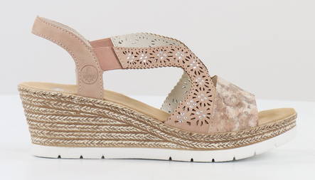 Rieker Wedge Sandals 61916-31, rose - Rieker women`s sandals - 130605 - 1