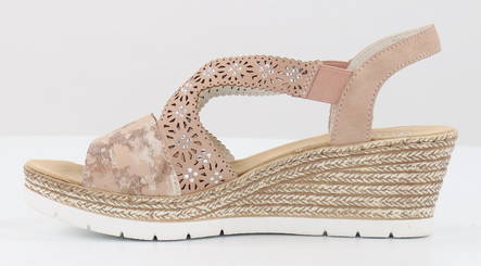 Rieker Wedge Sandals 61916-31, rose - Rieker women`s sandals - 130605 - 2