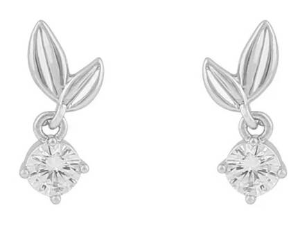 Snö of Sweden Earrings Meya short silver/clear - Earrings - 135305 - 1