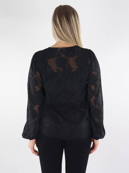 Vila Shirt v-neck black - Women's long sleeved shirts - 134705 - 2