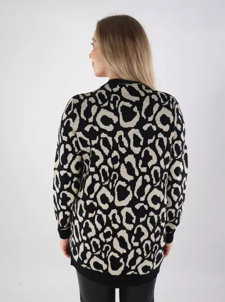 Vila women's cardigan Open black beauty/jaquard - Women's knitwear - 139505 - 2