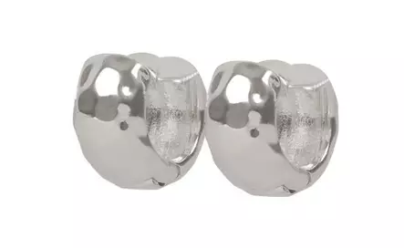 Snö of Sweden Earrings Union nine hammered ring 12 mm silver - Earrings - 141595 - 1