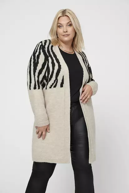 Carmakoma Cardigan ANIMAL whitecap gray - Women's knitwear - 139555 - 1